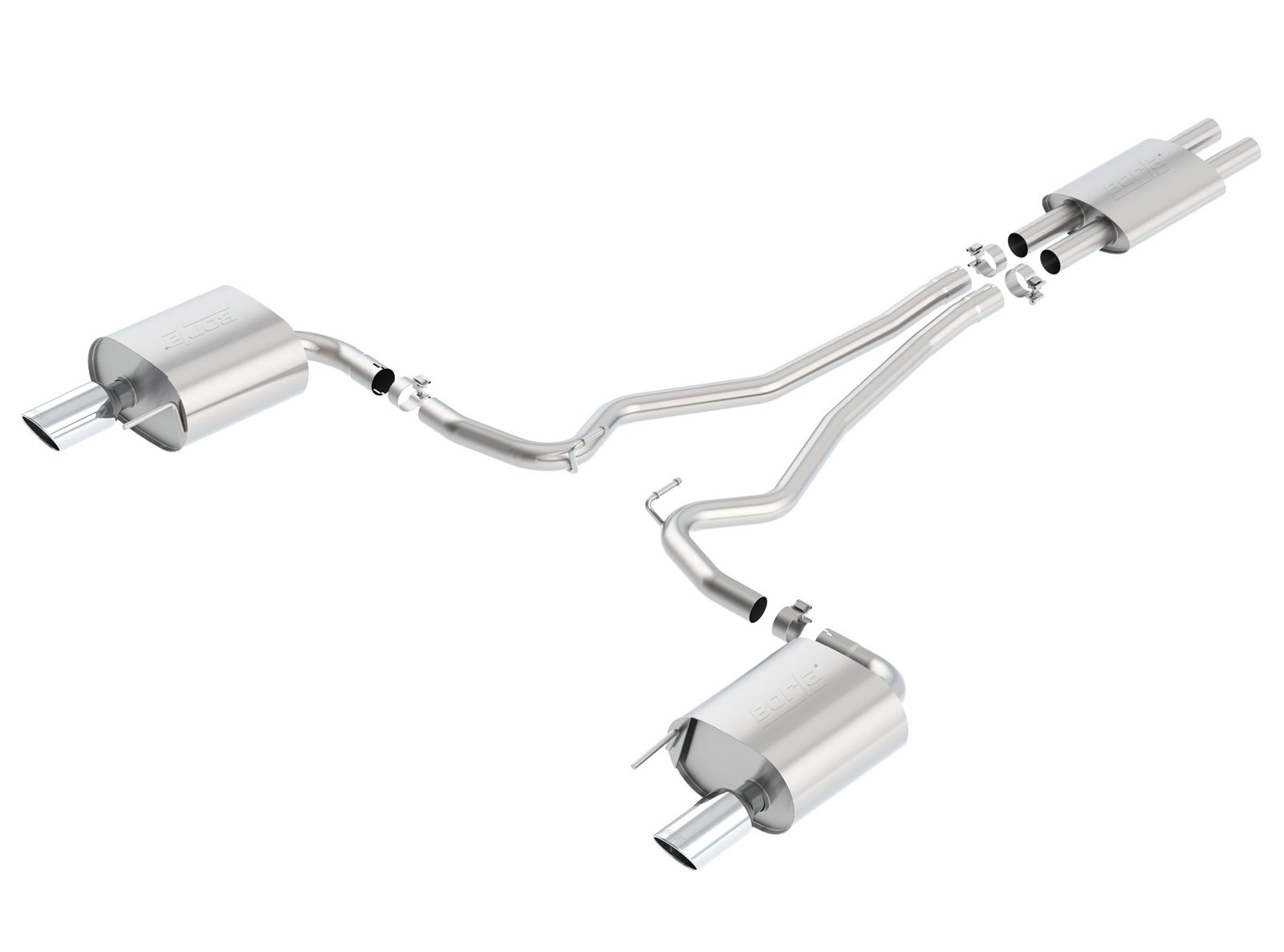 Borla Mustang 3.7L V6 2.25″ Single Split S-Type Cat-Back Exhaust w/ Chrome Tips (2015-2017)