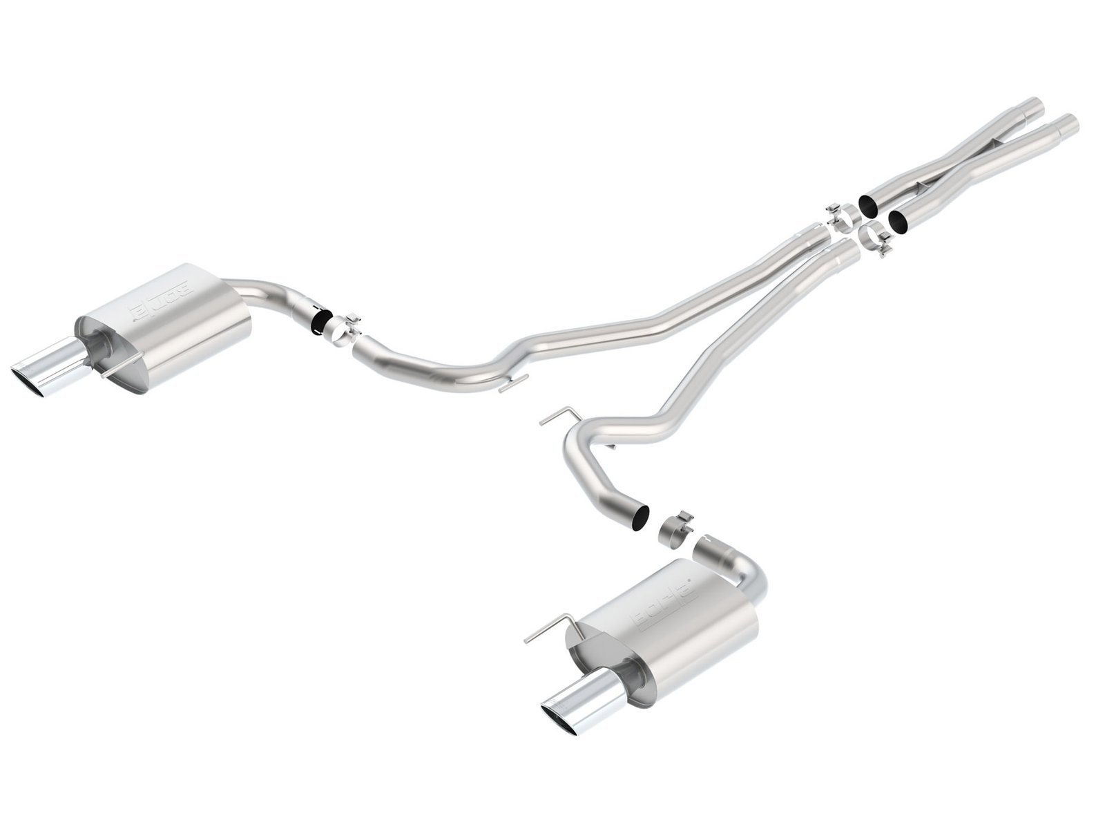 Borla Mustang GT Single Split 2.5″ S-Type Cat-Back Exhaust w/ X-Pipe & Chrome Tips (2015-2017)